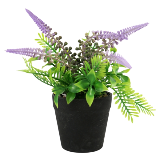 Kunstplant lavendel in pot - Afbeelding 2